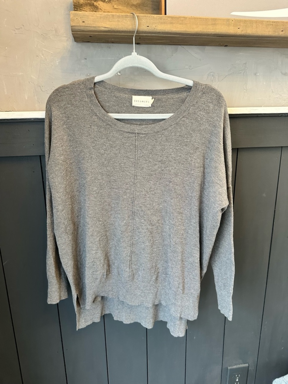 Dreamers Sweater Womens Light Gray Tunic Cozy Long Sleeve Size XS
